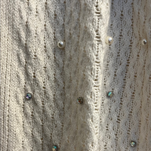 Maurice’s Womens Cream Rhinestone Embellished Cardigan Sweater New XSmall - Picture 5 of 7